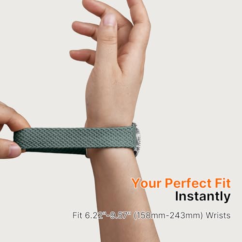 Image of Fullmosa 2 Packs Magnetic Braided Watch Bands - 18mm 20mm 22mm Quick Release Replacement Wristband, Stretchy Nylon Solo Loop Compatible with Traditional and Smartwatches for Men Women