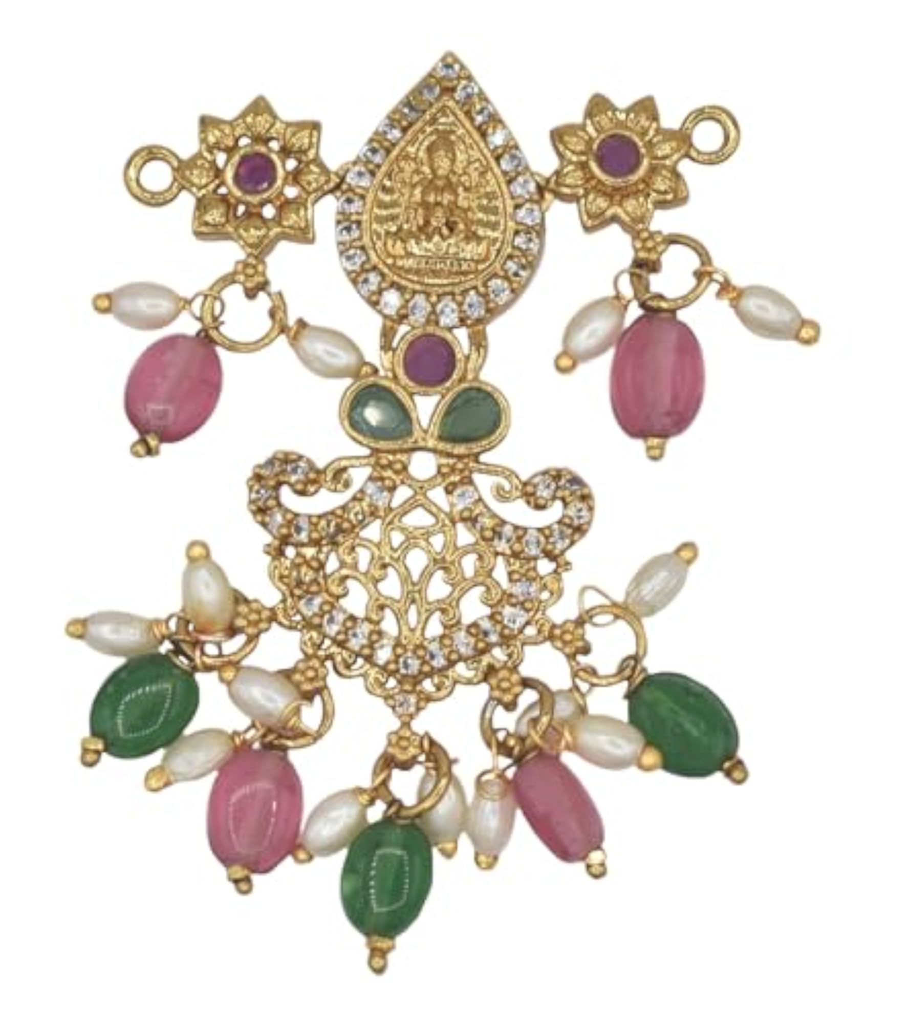 Gold Plated Mat Laxmi Pendant, GVG Design