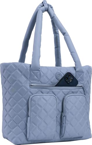 Joan & David 21 Inch Diamond Quilted Puffer Nylon Travel Workbook Tote (Denim)2