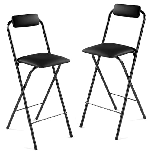 Tabouret de bar portable pour adultes pliable avec dossier ergonomique