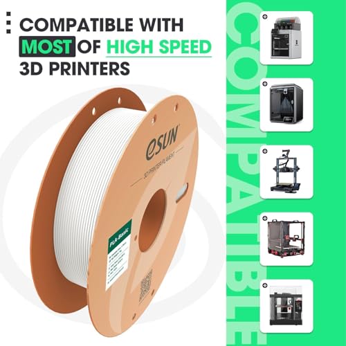 Image of eSUN PLA Basic Filament 1.75mm, 1KG Spool (2.2 LBS) High Speed Printing 3D Printer PLA Filament,Designed for Fast Printing, Black 2Pack