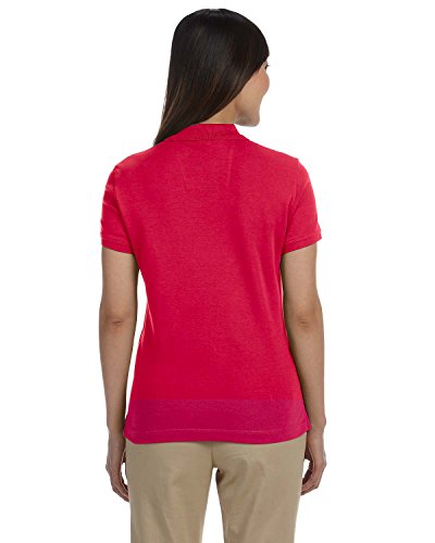 Devon & Jones Ladies Solid Perfect Pima Interlock Polo, Medium, Red #TOP2