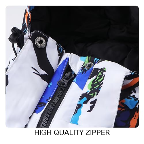 Image of kids snowsuit ski suit pants jacket waterproof snowbibs for boys girls raincoat