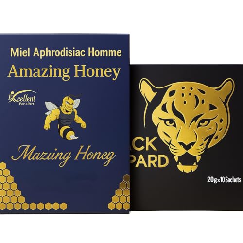 Coffret de Miel Premium Aphrodisiac en Sachets Individuels – Assortiment Alimentaire – 2 Formats Inclus (10×20 g et 12×15 g) – Miel Naturel