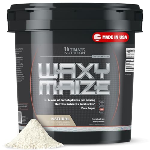 Ultimate Nutrition Carbohydrate Supplement Wazy Maize - Unflavored Carb Protein Shake Powder & Muscle Builder for Post Workout - Zero Sugar No Added Flavors Colors Or Sweeteners - 12 Pounds