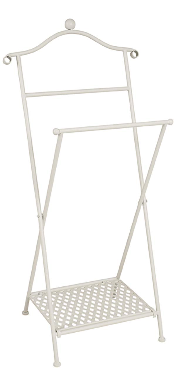 HAKU Möbel Men'S Valet White Washed, Metal - Size: W 46 cm X H 98 cm X D 35 cm, Style: Bohemian