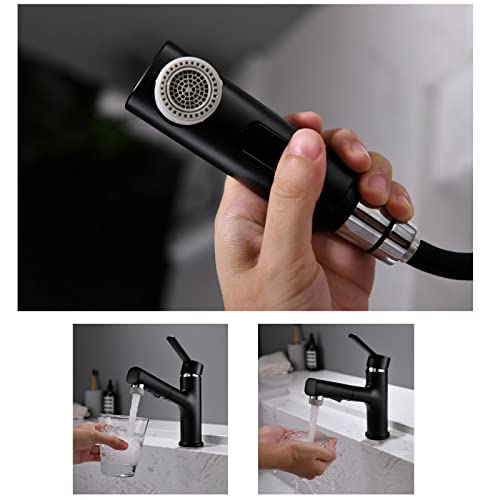 Robinet de salle de bain extractible avec 3 modes de sortie d'eau