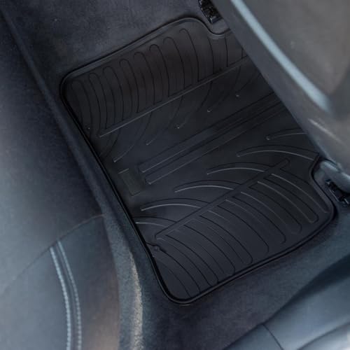 TRAVALL Rubber Car Mats (set of 4) compatible with BMW 3 Series (2012-2019) Heavy Duty Floor Mats Moulded Premium Mats Easy Clean Black with Clips - Anti Slip All-Weather Protection - Image 5