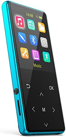 MP3 Player, 64GB MP3 Players with Bluetooth 5.2 Supports Lossless Music to Restore High-Fidelity Sound Quality, Support Recording, with FM, Includes arm Strap and Player Case, Easy to Carry, Blue.