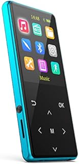 MP3 Player, 64GB MP3 Players with Bluetooth 5.2 Supports Lossless Music to Restore High-Fidelity Sound Quality, Support Recording, with FM, Includes arm Strap and Player Case, Easy to Carry, Blue.