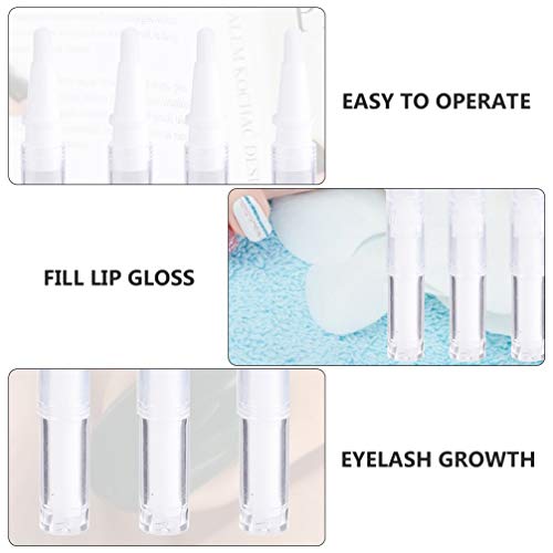 Beaupretty 6st Leere Wachstumsflüssigkeitsflasche Transparente Drehstifte Nagelhautölstifte Transparent Leerer Nagelölstift Leerer Make-up-behälter Plastik Pack Rotierender Stift Weiß Reisen – Bild 4