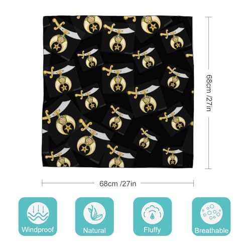 Shriner Logo Bandanas for Women Satin Silk Head Scarf Multipurpose Square Scarves Clothing Accessories2