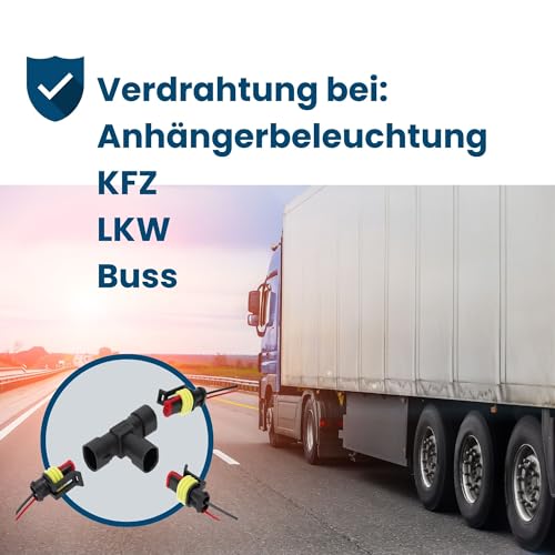 Kalitec KALI-0099 Superseal T-Stück Verteiler I 1,5mm I Stift 2-Polig I 3-fach Verteiler I für Verdrahtungszwecke I Mehrfachadapter I Mehrfachanschluss