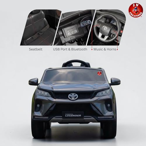 Image of 12V Fortuner Legender Kids Ride On M-7588 Car | 6V Dual Motor | Remote Control | LED Lights | Music & Bluetooth (Grey)