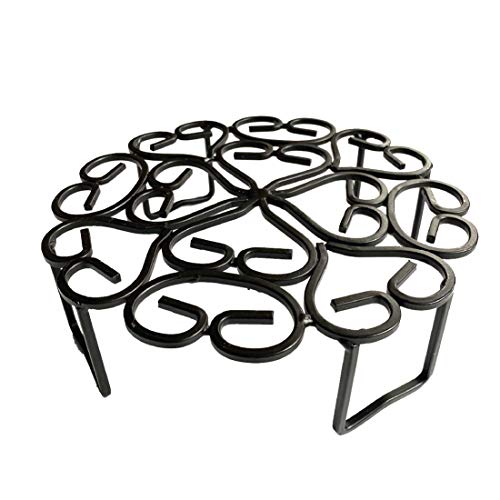Lily’s Home Heavy Duty Metal Indoor Outdoor Potted Plant Stand, Scroll Design, Black. (8 Inch) #TOP2