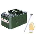 Zemoeng Jerry Can 10L Metal, Petrol Can with Flexible Spout, UN Approved Fuel Can for Petrol Diesel and Other Dangerous Goods - Green