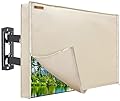 Outdoor TV Cover 52-55 Inch, IC ICLOVER 600D Heavy Duty 4 Season Weatherproof TV Screen Protector with Waterproof Zipper & Remote Control Pocket, Outside Television Cover for LED, LCD, OLED TVs