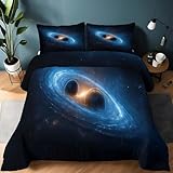 XCQHZYQ Bettdecke 200x200 cm Bettdecke Ohne Bezug Weltraum Sterne Planeten, 4 Jahreszeiten...