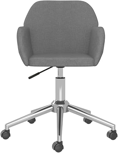 Miniatura 4 de Sillas de comedor giratorias, 2 sillones tapizados modernos de tela gris claro para cocina, comedor, rotación flexible de 360 grados