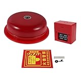 DOITOOL Rote Elektrische Feueralarmglocke 15cm mit Aufputz Notrufknopf Mechanische Brandschutzausrüstung für Industrie Schule und Gewerbe