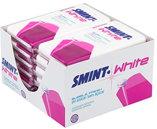Smint White Bubble Fresh, Complemento alimenticio de vitamina D, comprimidos con edulcorantes, Sin Azúcar - 12 unidades de 21 gr. (Total 252 gr.)