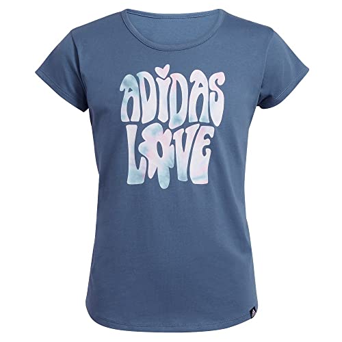 T-shirt adidas fille bleu col dégagé taille 14 ans haut sport manches courtes