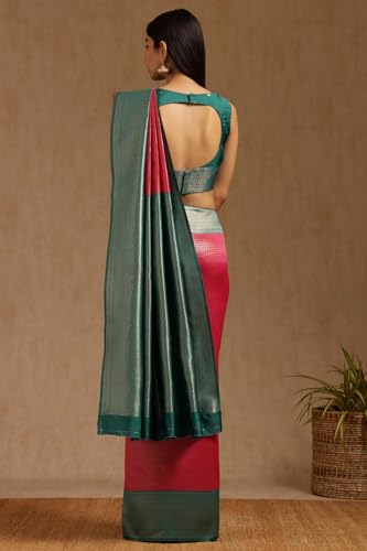 Image of Soch Womens Silk Blend Zari Woven Saree