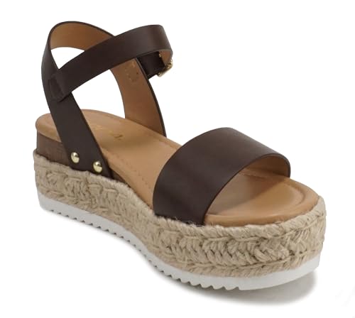 Image of Soda CLIP ~ Women Open Toe Ankle Strap Platform Espadrille Sandal