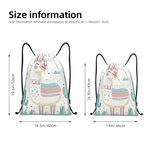 Drawstring Backpack Sports Gym Bags Draw String Bag for Women Men Cute Hand Drawn Llama Drawstring Bags Sackpack2