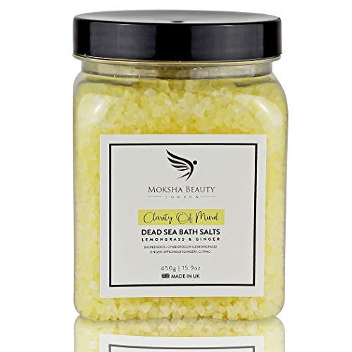 Sels de Bain - Fabriqué au UK (450g) Sels de Bain Naturels de la Mer Morte pour Femmes, Hommes, Filles et Enfants. Détox de Huiles Essentielles