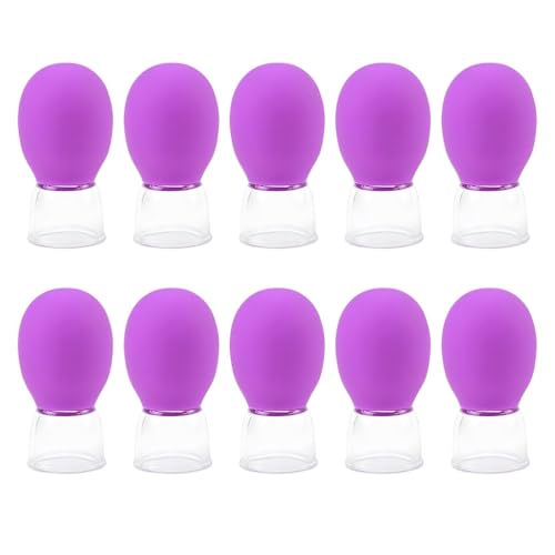 GMBYLBY Set di 10 coppette in silicone per massaggio e aspirazione, per corpo, viso, gamba e braccio