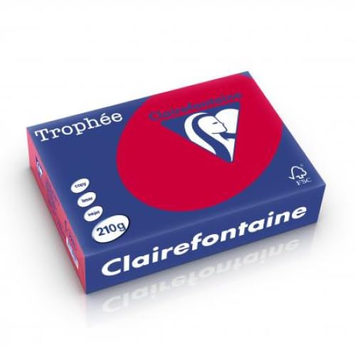 Confezione da 4 risma da 250 fogli di carta trofeo rosso grossolano, formato A4, 210 g/m²