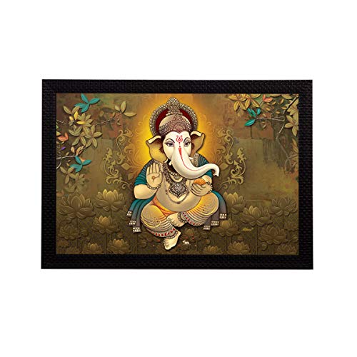 eCraftIndia 'Lord Ganesha' Satin Matt Texture UV Art Painting (Synthetic Wood, 27.94 cm x 35.56 cm, FPR2A6661)