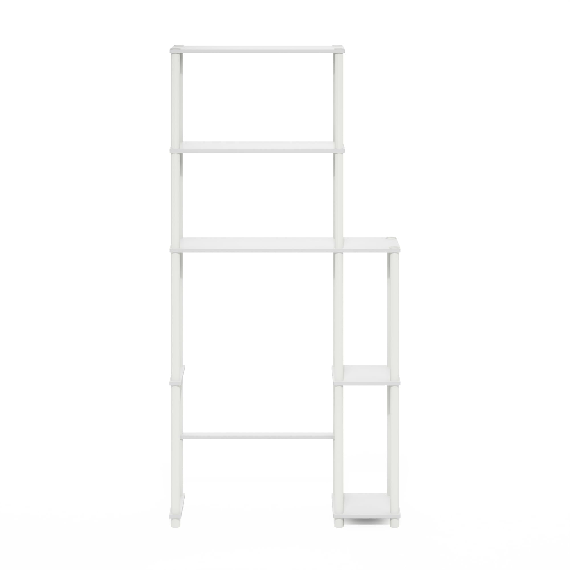 Furinno Turn-N-Tube Estantería De Baño Independiente para Ahorrar Espacio con 5 Estantes para Colocar sobre El Inodoro Color Blanco