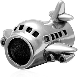 I Love Travel Theme Charm-925 Sterling Silver Airplane, Peace Bus, Train Express, France Effiel Tower Pendant Beads, fits European Holiday Charms Bracelet, Gifts for Mum/Sister/Friends/Wife Husband
