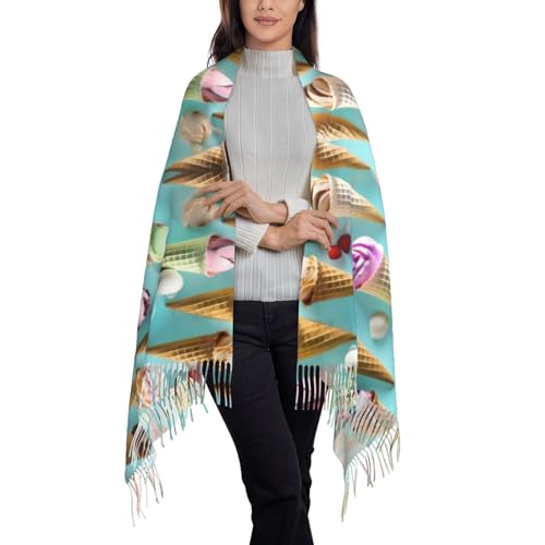 Ice Cream Cones Tassel scarf wraps women's shawl wraps men's scarf comfortably warmth costume2