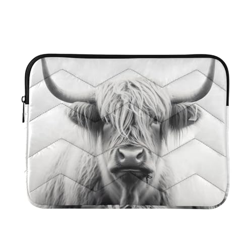 Funda para portátiles de 13-14 pulgadas Highland Cow miniatura 1