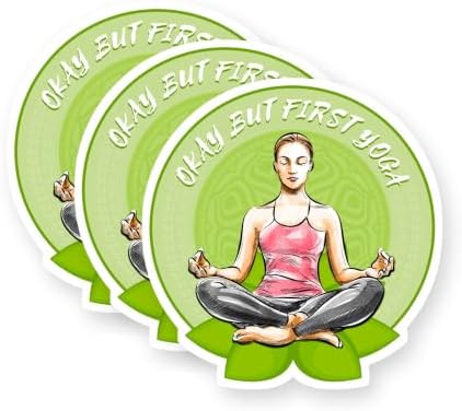 Okay But First Yoga Vinyl Stickers 3 Pack 3 Inch image 5
