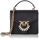 borsa pinko pelle bianca love bag Pinko Love Mini Top Handle Simply Je, Borsa Donna, Z99Q_Nero-Antique Gold, U