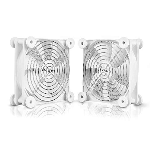 ANEXT, 120mm USB Fan, 120mm Fan, Silent Fan for Receiver DVR Playstation Xbox Computer Cabinet Cooling, 2 Packs(White)
