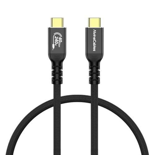 Alvin's Cables Kabel USB 4, 1 stopa, kabel USB-C do USB-C z transferem danych 40 Gb/s, szybkie ładowanie PD 240 W wyświetlacz 8K @ 60 Hz, kompatybilny z Thunderbolt 4/3, USB 3.0, dla Macbooka