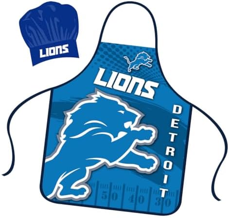 Mojo Licensing Detroit Lions Apron Chef Hat Set Full Color Univer...