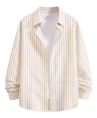 Image of IndoPrimo Men's Striped Shirt for Man | Premium Slim Fit Full Sleeve Formal Casual Shirt | Button-Down Cotton Shirt for Office Cotton Shirt for Men Stylish