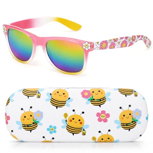 Image of Kids Sunglasses for Girls with Eyeglasses Case for Party Beach Dress Up Glasses