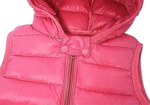 Little Girls Boys Winter Warm quilted Sleeveless Hooded Puffer Jacket Pocket Down Vest Full Zip Waistcoat Gilet2