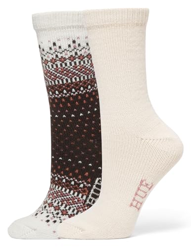 Image of HUE womens Crew Length Boot Socks, 2 Pair Pack
