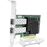 FebSmart PCIE X8 Interface to 2X 10GbE SFP+ Fiber Port Converged Ethernet Adapter, Intel 82599ES 10 Gigabit Ethernet Controller, 2-Port 10GbE PCIE NIC Card, 2X 10GbE SFP+ LAN Adapter (X520-DA2)