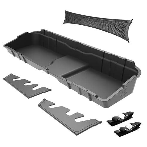 Tyger Auto Underseat Storage Box Compatible with 2007-2013 Chevy Silverado GMC Sierra 1500; 2007-2014 2500 3500HD Crew Cab, Black Rear Under Seat Storage Organizer Cargo Box | TG-CB5C2358