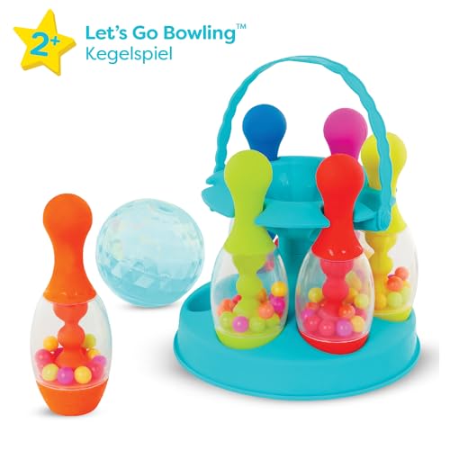 B. Play – Kegelspiel für Kinder – Bowling Set Kinder mit 6 Kegeln und Kugel – Indoor und Outdoor Spielzeug – Kinderspielzeug – ab 2 Jahren – Auf geht’s zum Bowling
