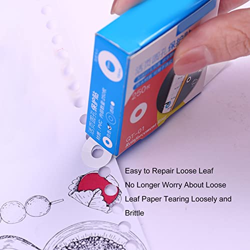 Hole Reinforcement Stickers, Hole Punch Reinforcers Stickers Diy Production Pvc Waterproof Simple Operation Reinforcement Labels (White) #TOP5